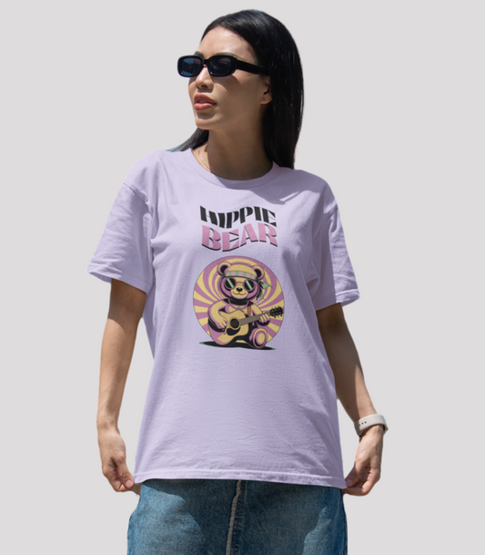Hippie Bear Women Oversized T-Shirt