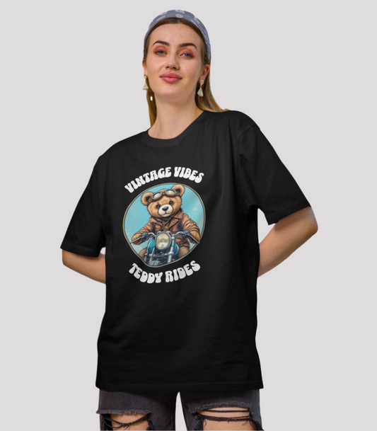 Teddy Rides Women Oversized T-Shirt